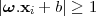 |ω.xi + b| ≥ 1
